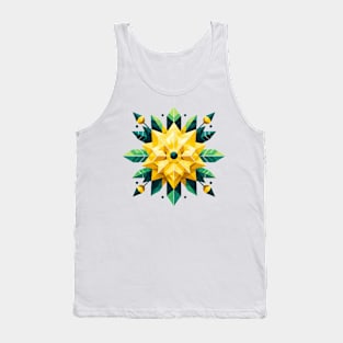 Abstract Yellow Flower Tank Top